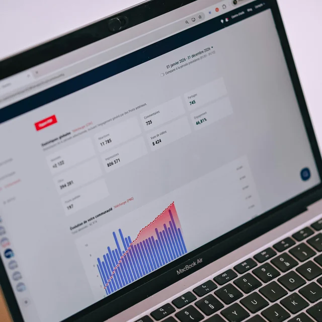 Notebook exibindo um painel com dados de campanhas