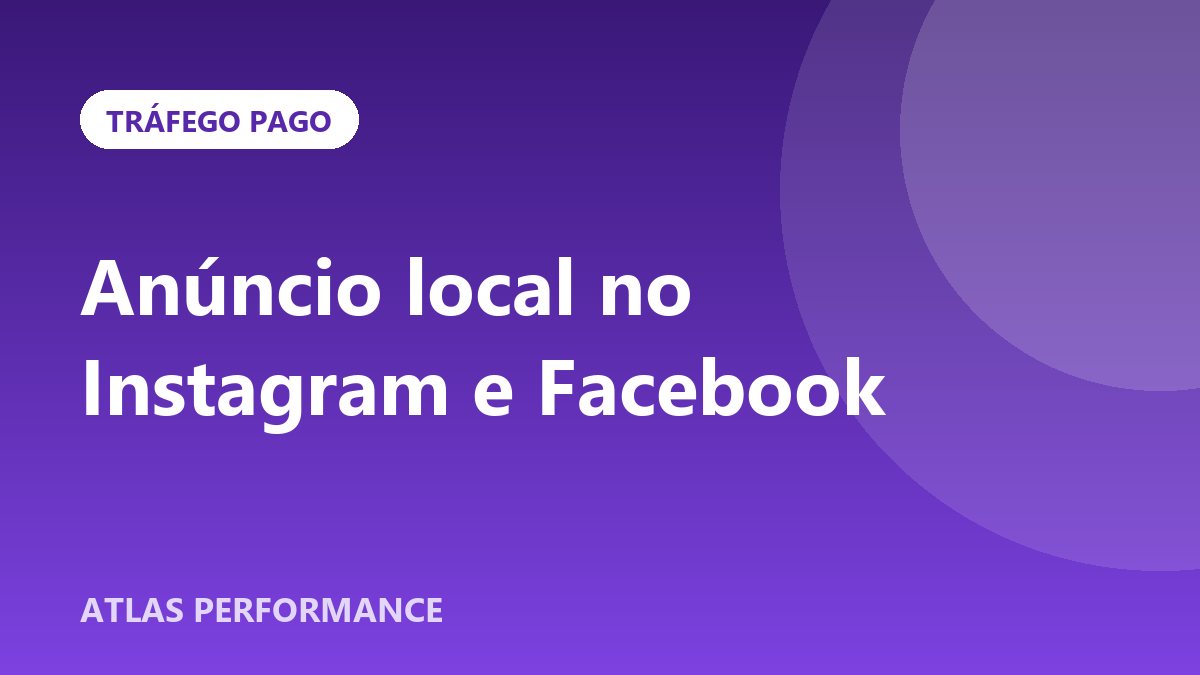 Celular exibindo um anúncio local no Instagram ao lado de um mapa com um raio de alcance
