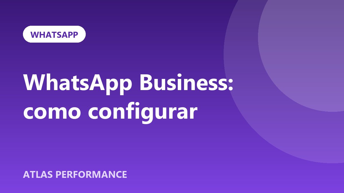 Celular com o perfil de uma empresa no WhatsApp Business, com horário e descrição